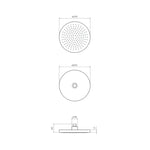 Tondo Round Shower Head 250mm (ABS) - Showers