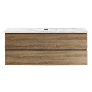 Evo Venti 1200 Wall Cabinet Moka with Engineered Stone Top - Vanity Cabinets