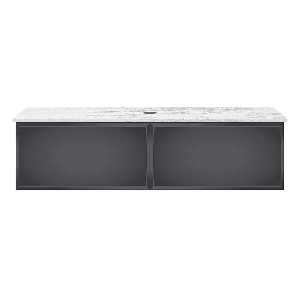 Float Venti 1200 Wall Cabinet Grafite with Engineered Stone Top - Vanity Cabinets