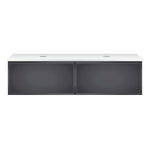 Float Venti 1200 Wall Cabinet Grafite with Engineered Stone Double Top - Vanity Cabinets