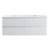 Pure Bianco Venti 1200 Wall Cabinet Matt White with Engineered Stone Double Top - Vanity Cabinets